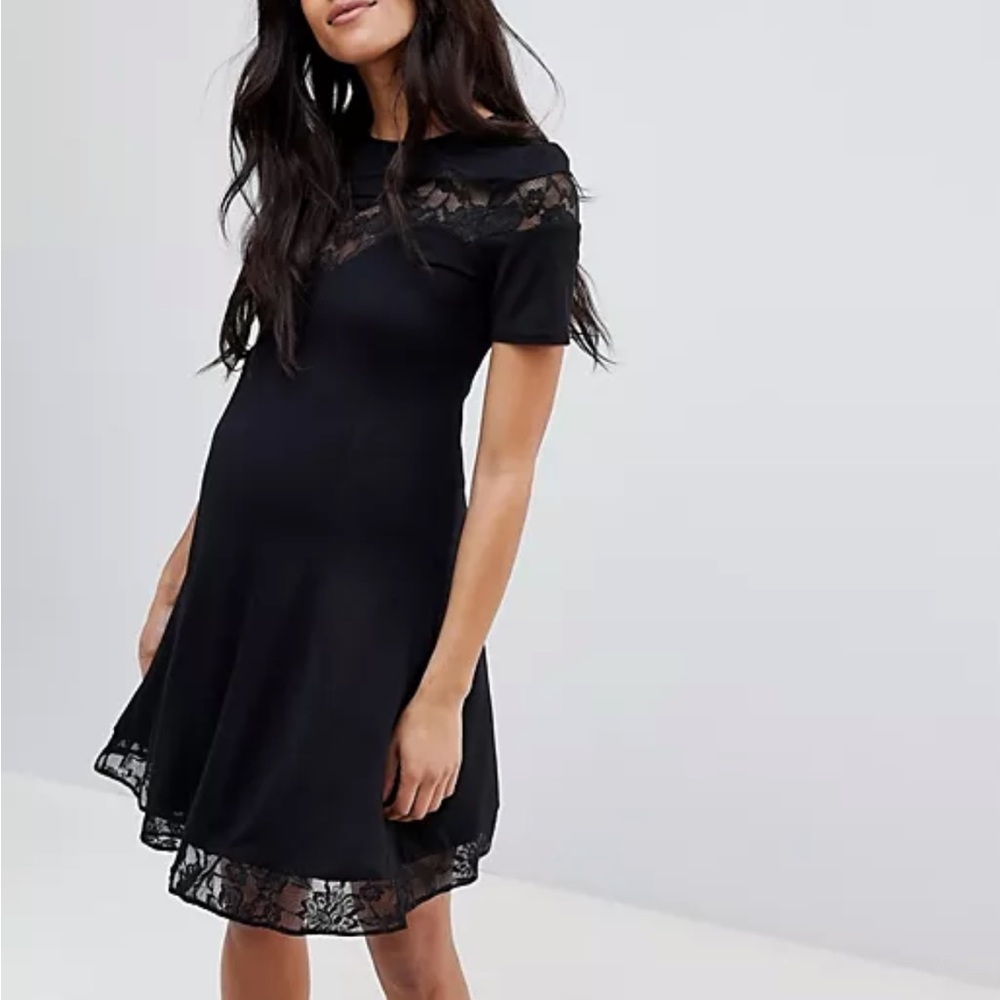 ASOS DESIGN Maternity lace insert mini tea dress